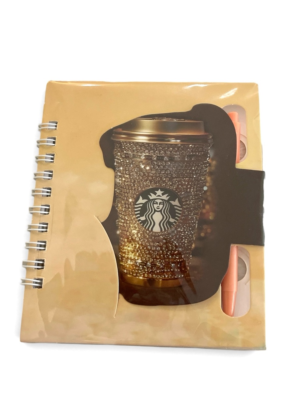 MINI UNBRANDED NOTEBOOK & PEN SET WITH STARBUCKS COFFEE CUP MOTIF
